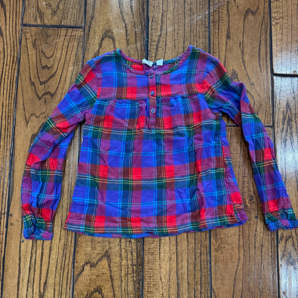 Gap Kids Girls Peasant Light Flannel Top Size 8/medium